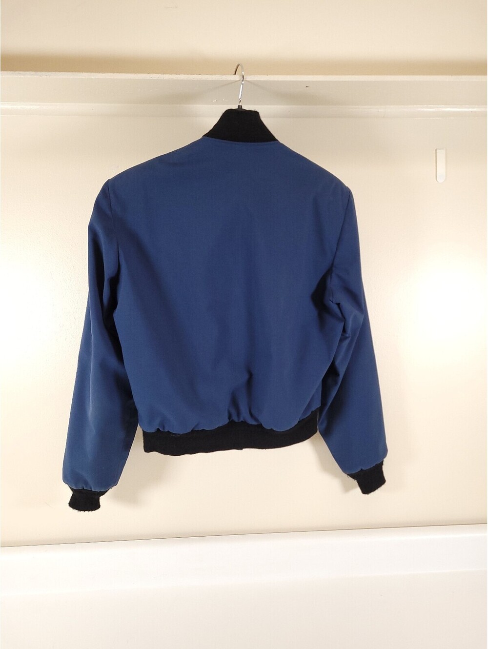 vintage 1980s USAF airforce cadet bomber jacket mens medium blue with patches